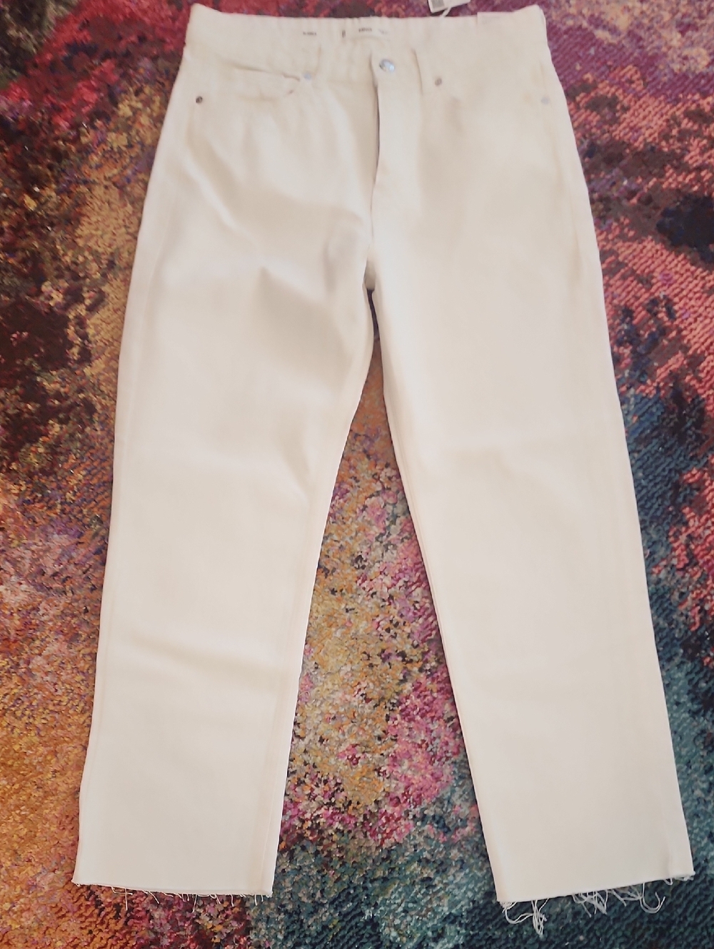Mango Off White Straight-Leg Jeans